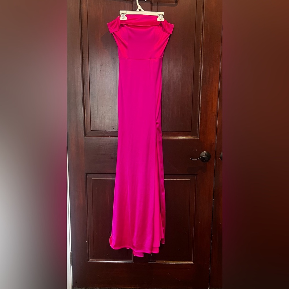 Vibrant Pink Strapless Maxi Dress